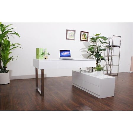 J&M Furniture J & M Furniture 179161 KD02 Modern Office Desk - White 179161